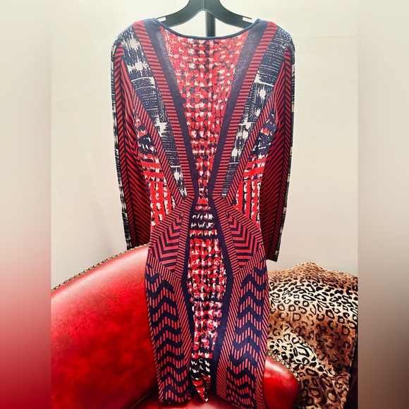 BCBGMAXAZRIA Glynn Silk Blend Bodycon Knit Dress, Multicolor, XS - Picture 8 of 11
